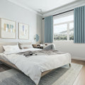 PANGSINNE 63in Blackout Linen Curtains 2 Panels Dusty Blue 52x63in