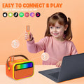 VERKB Karaoke Machine for Kids Portable Bluetooth Speaker 2 Mics Orange
