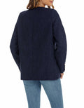 YEXPINE Women's Tweed Blazer Jacket Button Down Business Work Blue Size S