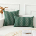 K KEVIN TEXTILE Boho Woven 18x18 Pillow Covers Set of 2 Dark Green