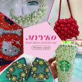 MYYKO 160g Christmas Flatback Rhinestones Half Pearls Mix Size 3-10mm Red Green