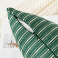 K KEVIN TEXTILE Boho Woven 18x18 Pillow Covers Set of 2 Dark Green