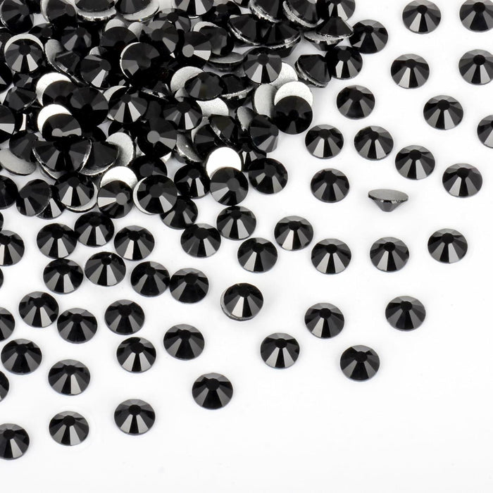 CMBYN Glue Fix Crystal Flatback Rhinestones 6.5mm ss30 288pcs Black