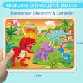 RANSUNN Wooden Animal Dinosaur Jigsaw Puzzles 60 PCs 4 Packs Multicolor