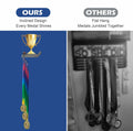 Datoua Medal Hanger Display & Trophy Shelf Combo 5.3" Deep Metal Black