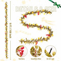 HUZIYAHAN 9FT Christmas Mistletoe Garland with 30 LED Lights Red Berry