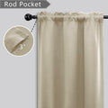 Mrs.Naturall Biscotti Beige Blackout Curtains 34x36 Inch Set of 2 Panels