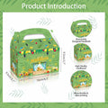 LOONELO Sukkot Party Favor Boxes 12pcs Green Cardstock Gift Bags with Handles