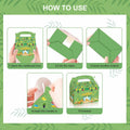 LOONELO Sukkot Party Favor Boxes 12pcs Green Cardstock Gift Bags with Handles