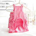 Wiz BBQT Cat Pink Tiered Ruffle Dress Bow Small Dog Clothes Size L