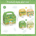 LOONELO Sukkot Party Favor Boxes 12pcs Green Cardstock Gift Bags with Handles