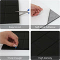 YUSALCEF 12 Pcs Large 11.8" Felt Bulletin Board Tiles Black with 60 Push Pins