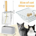 Thirdream Stainless Steel Cat Litter Scoop with Wood Grip Heavy Duty
