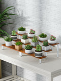 MIMIyasha 3 Tier Wooden Display Stand Riser Organizer White 4 pcs
