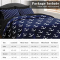 Pamnest Twin Comforter Set Nautical Navy Blue 5 Pcs Bedding Size Twin