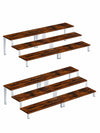 MIMIyasha 3 Tier Wooden Display Stand Riser Organizer White 4 pcs