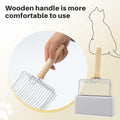 Thirdream Stainless Steel Cat Litter Scoop with Wood Grip Heavy Duty