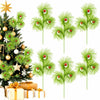 Ruxiel 17 Inch Christmas Tree Picks 6 PCS Lime Green Furry Curly Stems