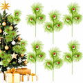 Ruxiel 17 Inch Christmas Tree Picks 6 PCS Lime Green Furry Curly Stems