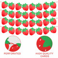 PEUTIER 4pcs Strawberry Party Banners Baby Shower Decorations Red Paper