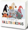 UNCDLV Happy Gnomes Wooden Sign Fall Decor 6x6 Inch hallothanksmas2