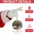 ROCI Bigfoot Killed Santa Christmas Ornament 3.6in Acrylic Funny Gag Gift