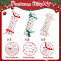 CCINEE Christmas Treat Boxes 24 Pack DIY Snowflake Ribbon Red Paper