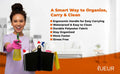 LUEUR Cleaning Caddy Organizer with Handle, Multiple Compartments, Black