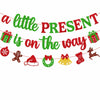 Ruicenbabiii Red A Little Present Is on the Way Baby Shower Banner Christmas