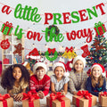 Ruicenbabiii Red A Little Present Is on the Way Baby Shower Banner Christmas