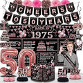 Juesly 50th Birthday Decorations 24PCS Rose Gold Banner Balloons Honeycomb