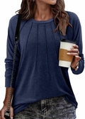 onlypuff Womens Plus Size 3X Navy Long Sleeve Tunic Top 3X