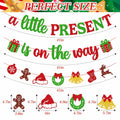Ruicenbabiii Red A Little Present Is on the Way Baby Shower Banner Christmas