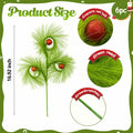 babyye 6 Pcs Christmas Tree Topper 17in Green Curly Plush Decorations