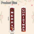 Libemskix Merry Christmas Door Banner 71x12in Red Black Buffalo Plaid 2pcs