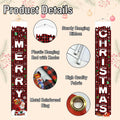 Libemskix Merry Christmas Door Banner 71x12in Red Black Buffalo Plaid 2pcs