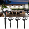 HMDecor Solar Spot Lights Outdoor IP67 Waterproof 4 Pack Cold White 6500K