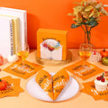 AllReal 100Pcs Thanksgiving Fall Pumpkin Orange Paper Napkins Disposable