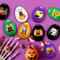 Fulmoon Halloween Plastic Skeleton Eggs Spiders Party Supplies 164 Pcs Orange
