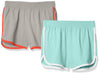 Amazon Essentials Girls Active Running Shorts 2 Pack Aqua Blue/Grey Size XL