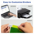 Worksaver Big Tab Dividers Set of 3 Plastic Insertable 5-Tab