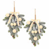 Super Holiday 2PCS Beige Velvet Bow Ball Christmas Decorations Flocked