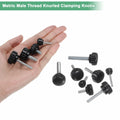 M METERXITY 6-Pack M4x25mm Knurled Clamping Knobs Carbon Steel Black
