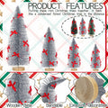 Soaoo 12 Pack Bottle Brush Christmas Trees 5-10in Wood Base Green Silver