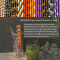 YAOSHENG Halloween Paper Straws 200pcs Biodegradable Mixed Styles Party