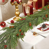 SHareconn 9FT Artificial Norfolk Pine Garland with Pine Cones Red Berries Green
