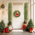 SHareconn 9FT Artificial Norfolk Pine Garland with Pine Cones Red Berries Green