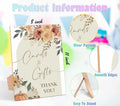 Serach Pumpkin Baby Shower Table Sign Wooden Stand Fall Floral YD16