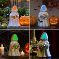 Goodeco LED Ghost Figurine Light-Up Spooky Resin Decoration Off-White