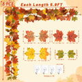 Helimoto Maple Leaf Garland 8 Pack 47.2FT Green Artificial Fall Leaves